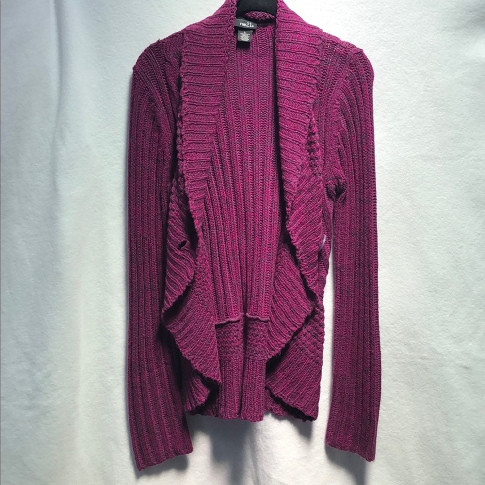 Rue21 Purple and‎ Gray Sweater Cardigan - Picture 5 of 7